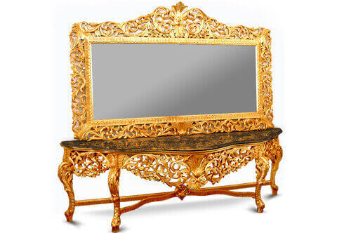 large Rococo style Console with mirror